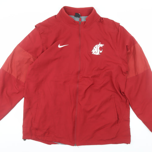 Nike Men's Red Dri-Fit XL Track Jacket Full Zip Breathable Sportswear
