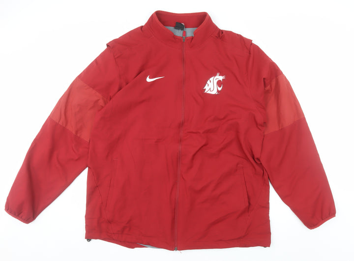 Nike Men's Red Dri-Fit XL Track Jacket Full Zip Breathable Sportswear