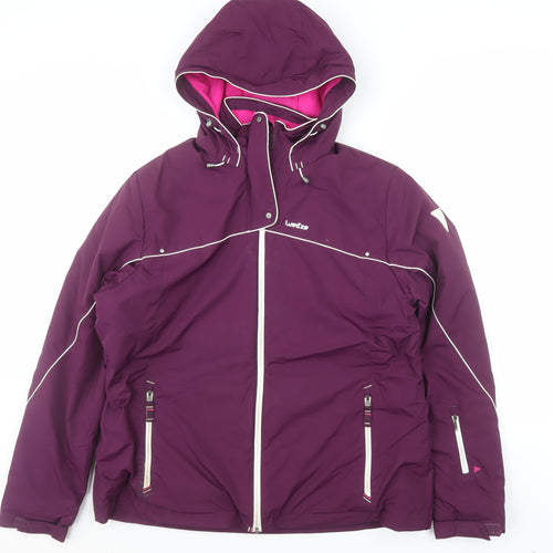 Wedze Women's Purple XL Ski Jacket Waterproof Hooded Winter Coat