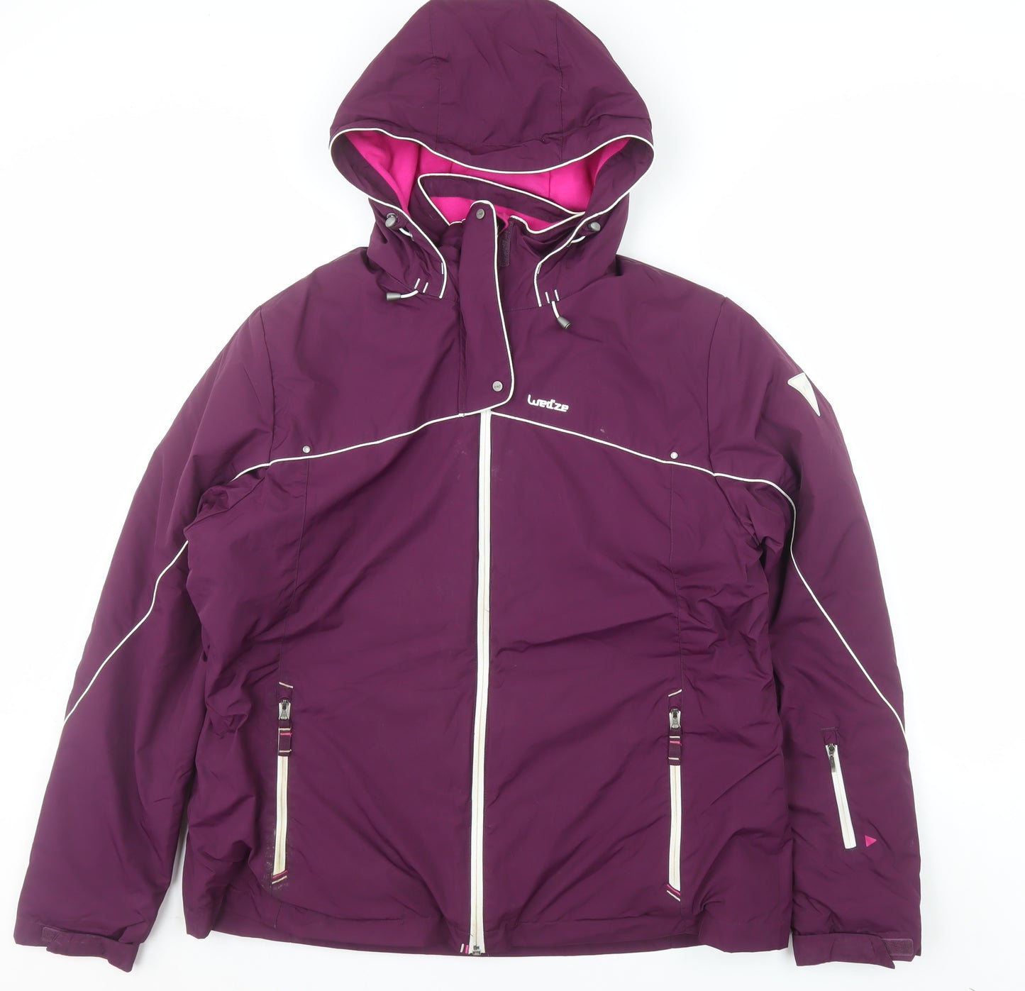 Wedze Women's Purple XL Ski Jacket Waterproof Hooded Winter Coat