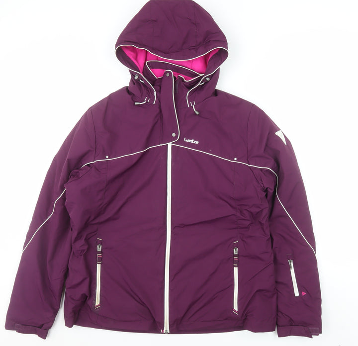 Wedze Women's Purple XL Ski Jacket Waterproof Hooded Winter Coat