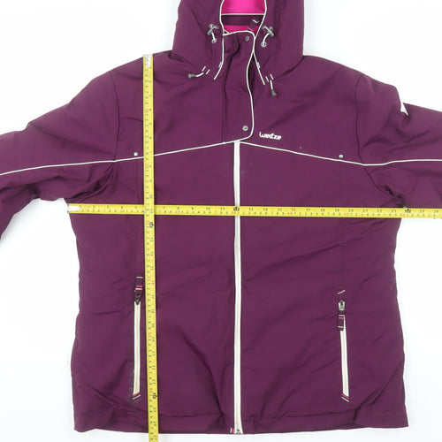 Wedze Women's Purple XL Ski Jacket Waterproof Hooded Winter Coat