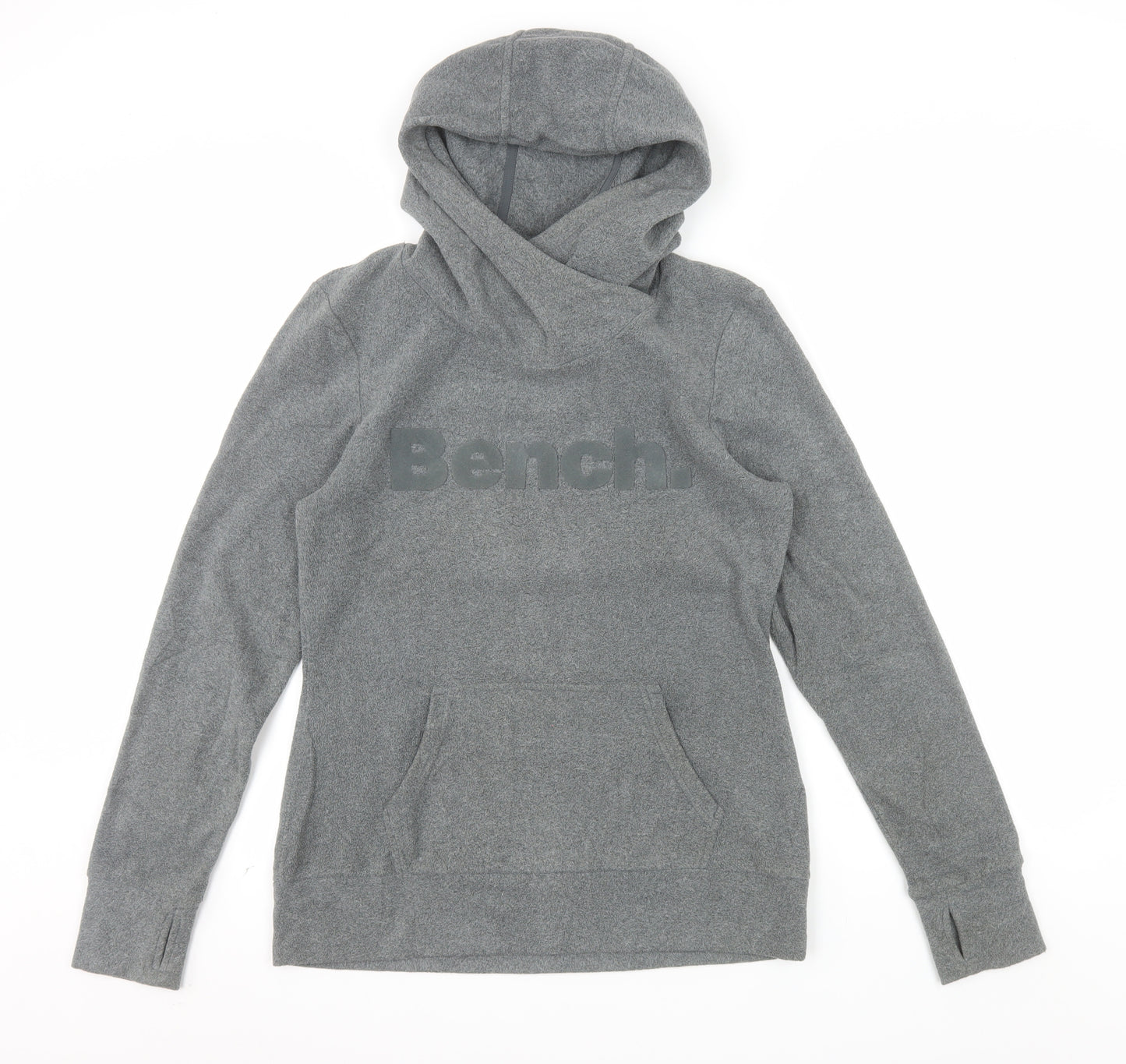Bench Women Grey Pullover Hoodie Medium Polyester Logo Design