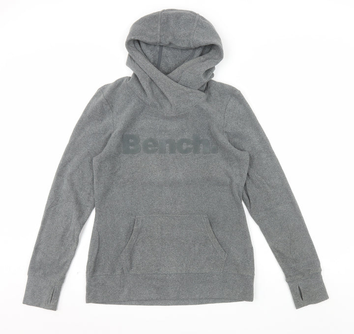 Bench Women Grey Pullover Hoodie Medium Polyester Logo Design
