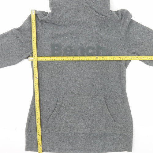 Bench Women Grey Pullover Hoodie Medium Polyester Logo Design