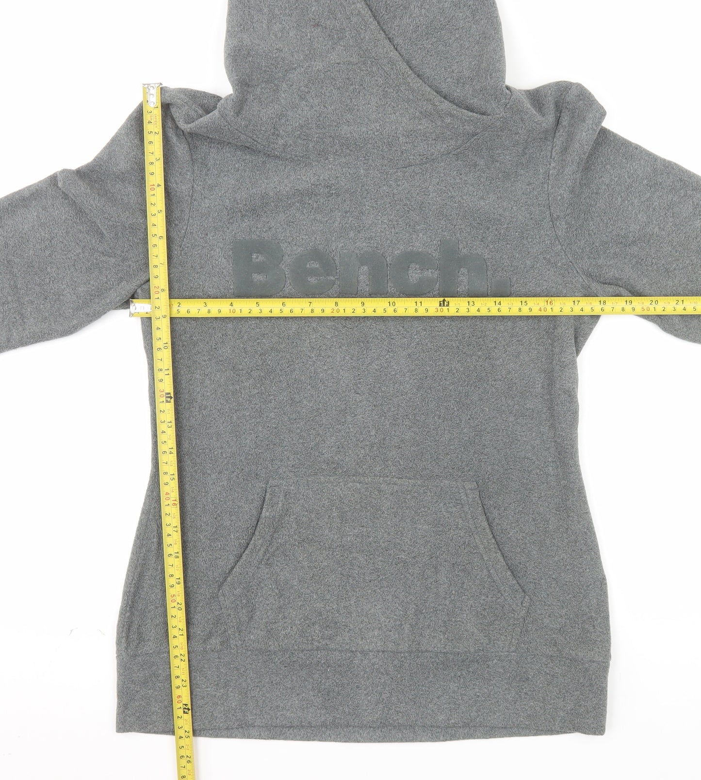 Bench Women Grey Pullover Hoodie Medium Polyester Logo Design
