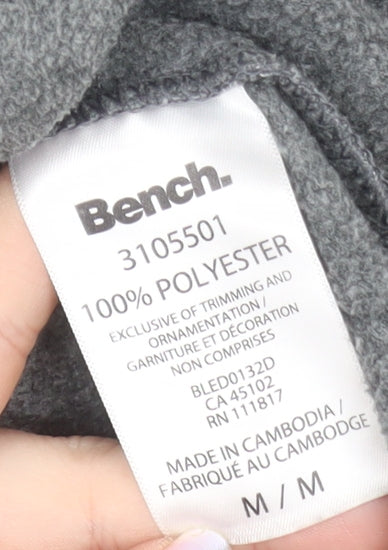 Bench Women Grey Pullover Hoodie Medium Polyester Logo Design