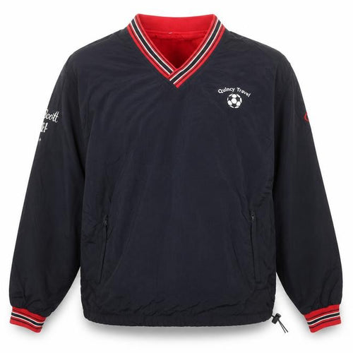 Champion Men's Black L V-Neck Pullover Sweatshirt Quincy Travel Logo