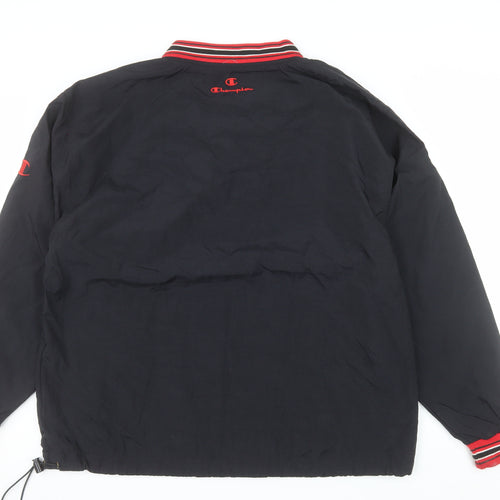 Champion Men's Black L V-Neck Pullover Sweatshirt Quincy Travel Logo