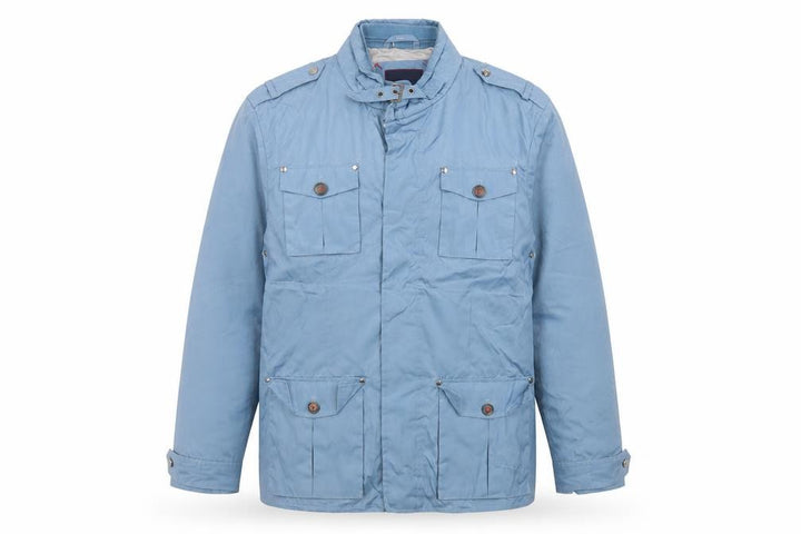 Alvaro Moreno Men's Blue Military Style Jacket Size L Polyester