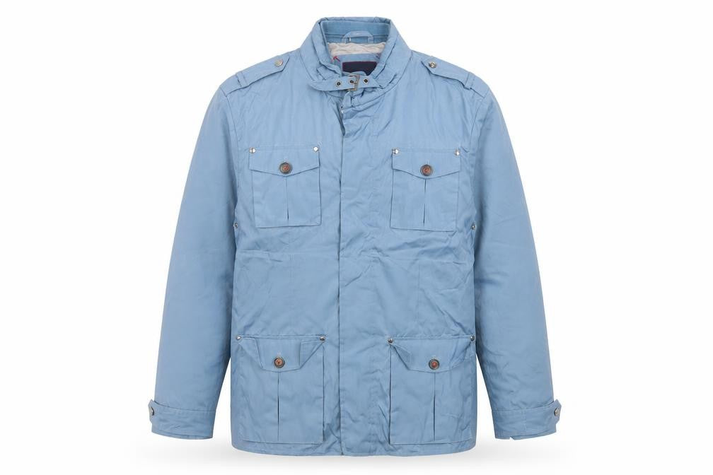 Alvaro Moreno Men's Blue Military Style Jacket Size L Polyester