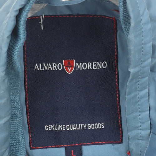 Alvaro Moreno Men's Blue Military Style Jacket Size L Polyester