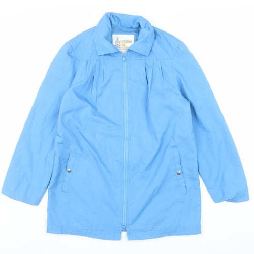 London Fog Women Blue Rain Coat Size 6 Mid-Length Waterproof