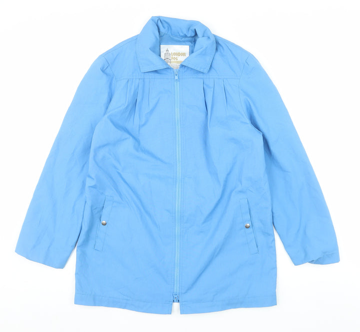 London Fog Women Blue Rain Coat Size 6 Mid-Length Waterproof