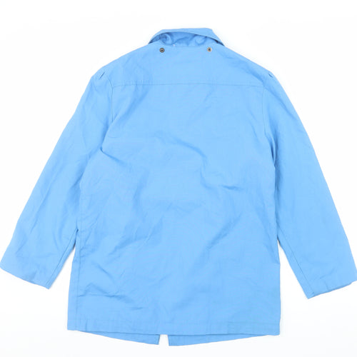 London Fog Women Blue Rain Coat Size 6 Mid-Length Waterproof