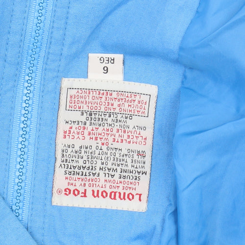 London Fog Women Blue Rain Coat Size 6 Mid-Length Waterproof