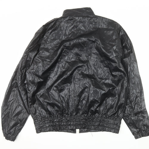 Mecca Men's Black Bomber Jacket L Stand-Up Collar Full Zip