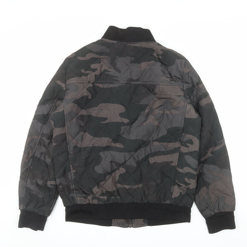 Calvin Klein Men's Multicoloured Camouflage Quilted Bomber Jacket Size S