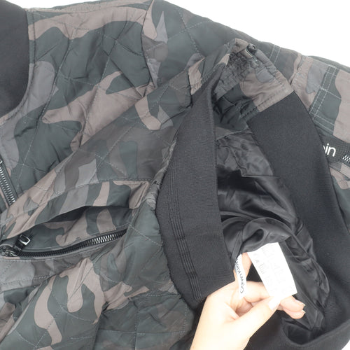 Calvin Klein Men's Multicoloured Camouflage Quilted Bomber Jacket Size S