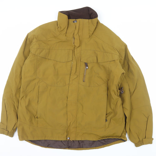 Ice Blue Men’s Brown L Water-Resistant Hooded Winter Parka Jacket