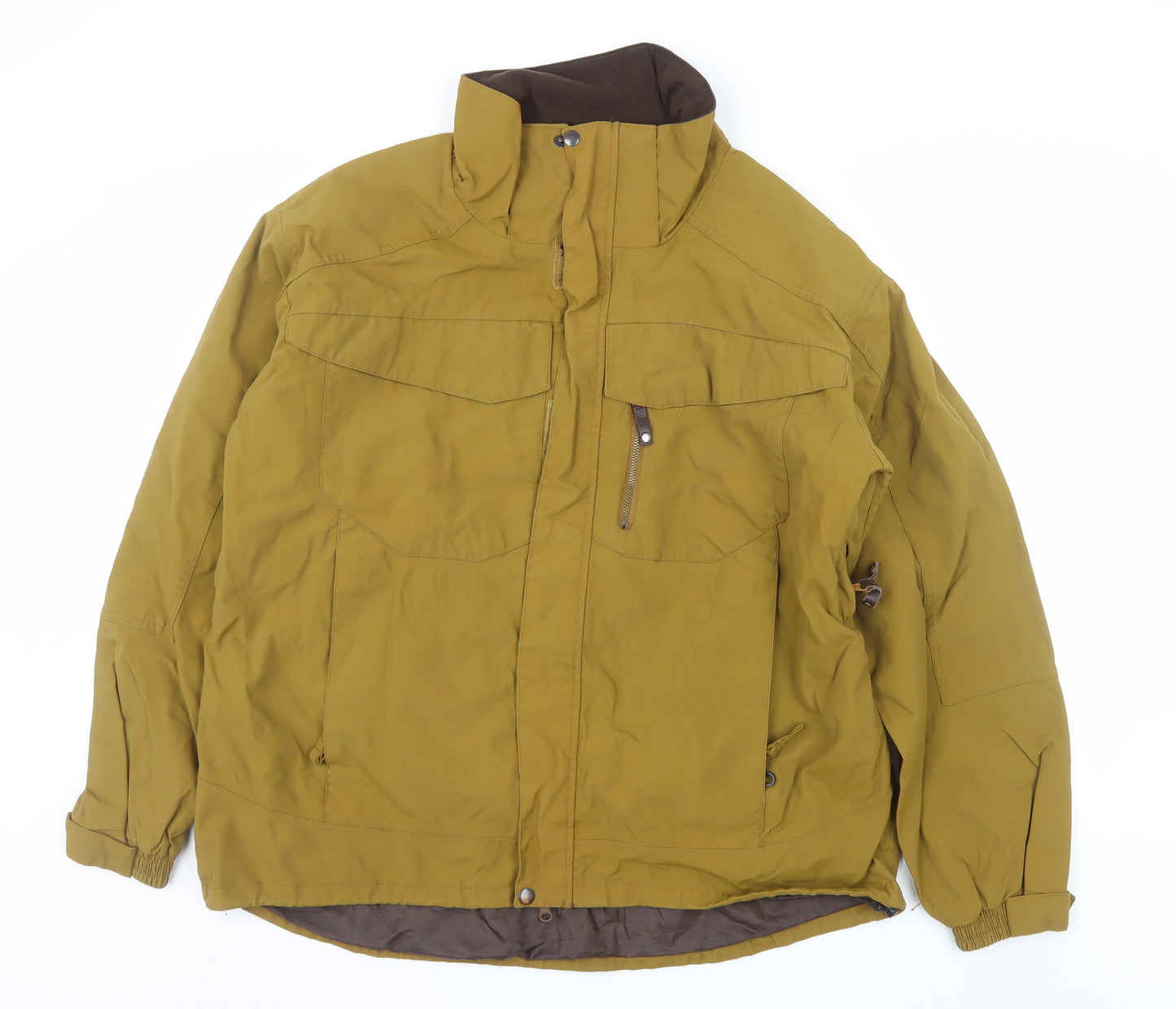 Ice Blue Men’s Brown L Water-Resistant Hooded Winter Parka Jacket