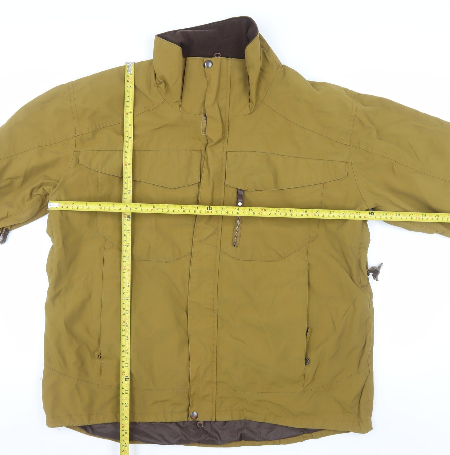 Ice Blue Men’s Brown L Water-Resistant Hooded Winter Parka Jacket