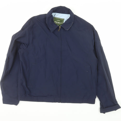 Eddie Bauer Men's Blue L Lightweight Cotton Nylon Zip Jacket