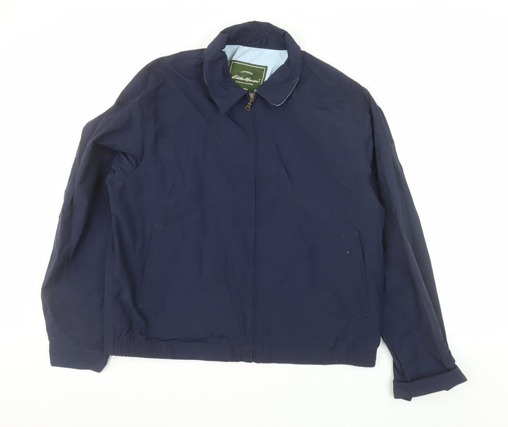 Eddie Bauer Men's Blue L Lightweight Cotton Nylon Zip Jacket