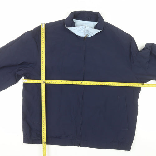 Eddie Bauer Men's Blue L Lightweight Cotton Nylon Zip Jacket