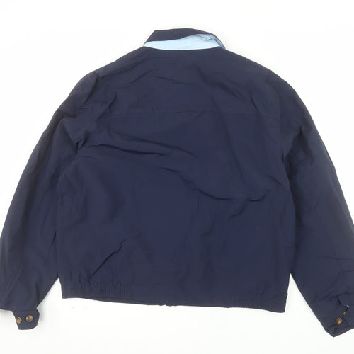 Eddie Bauer Men's Blue L Lightweight Cotton Nylon Zip Jacket