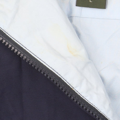 Eddie Bauer Men's Blue L Lightweight Cotton Nylon Zip Jacket