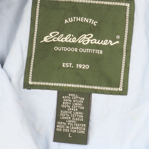 Eddie Bauer Men's Blue L Lightweight Cotton Nylon Zip Jacket