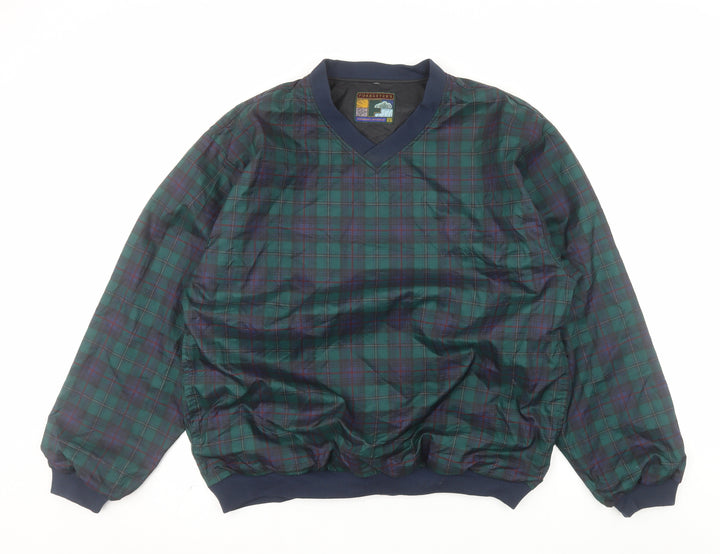 Forrester’s Men’s Green Check Pullover Quilted Sweatshirt L Outdoor