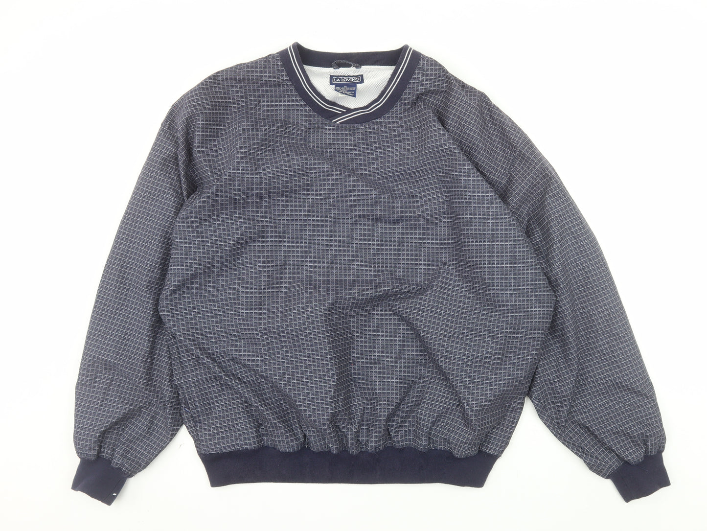 LA Loving Men's Blue XL Check Pullover Sweatshirt