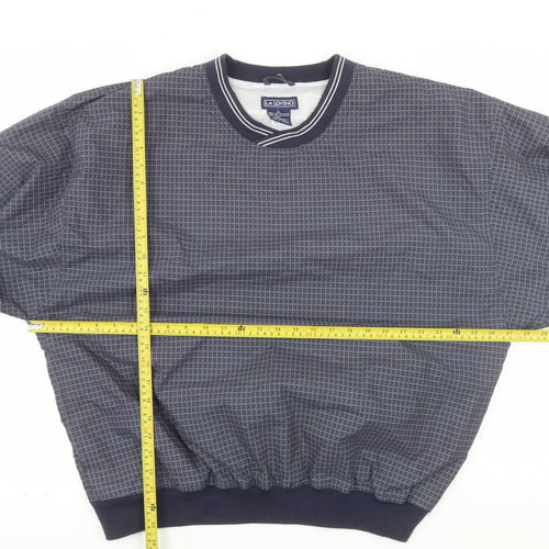 LA Loving Men's Blue XL Check Pullover Sweatshirt
