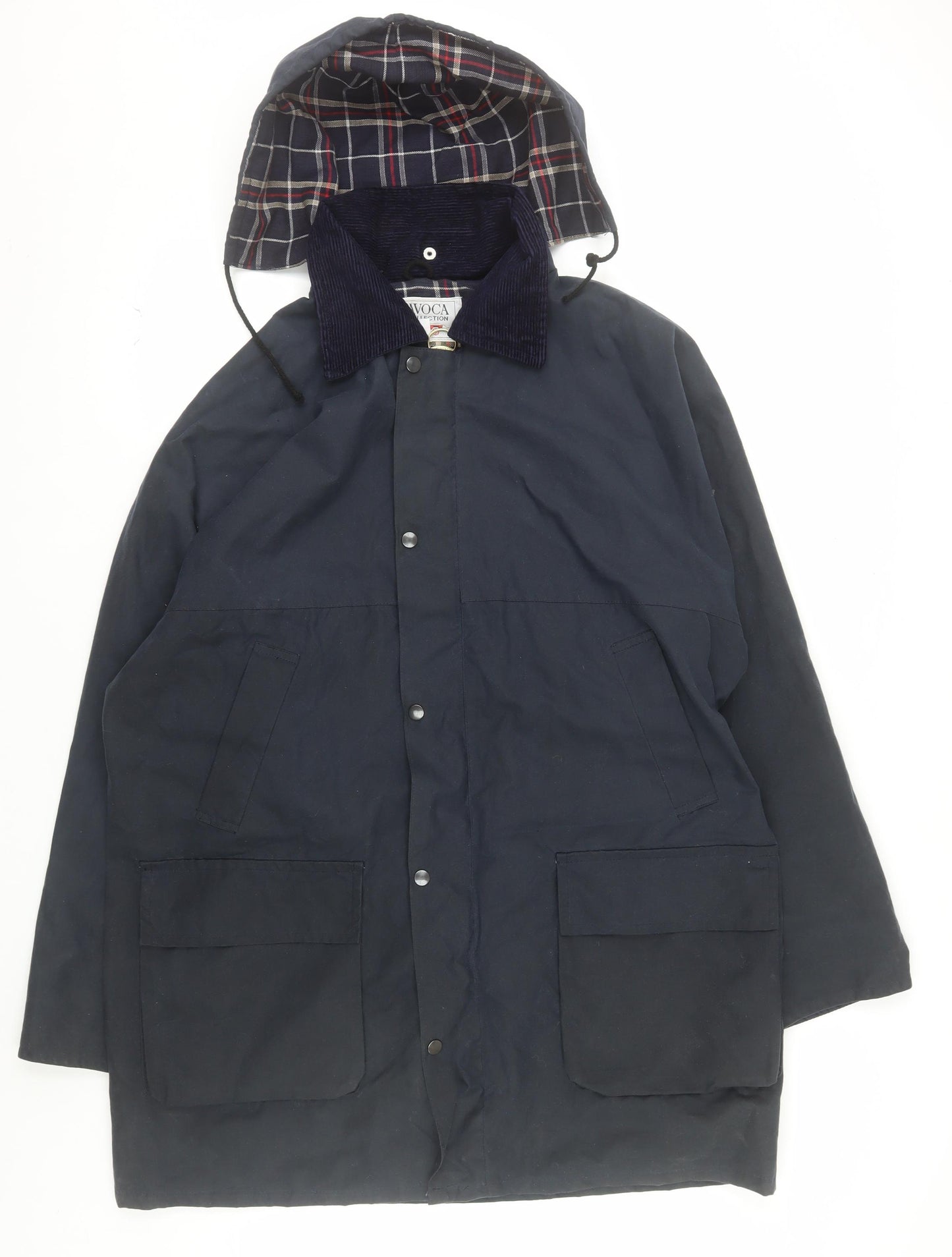 Avoca Men's Blue L Hooded Cotton Rain Coat with Pockets