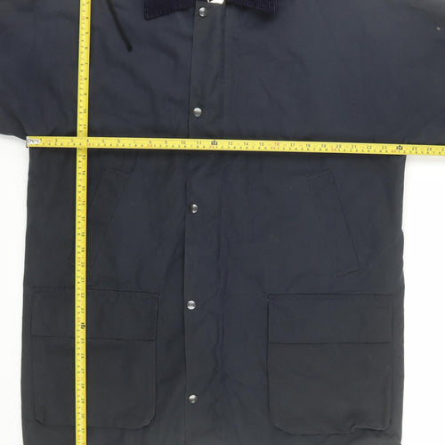 Avoca Men's Blue L Hooded Cotton Rain Coat with Pockets