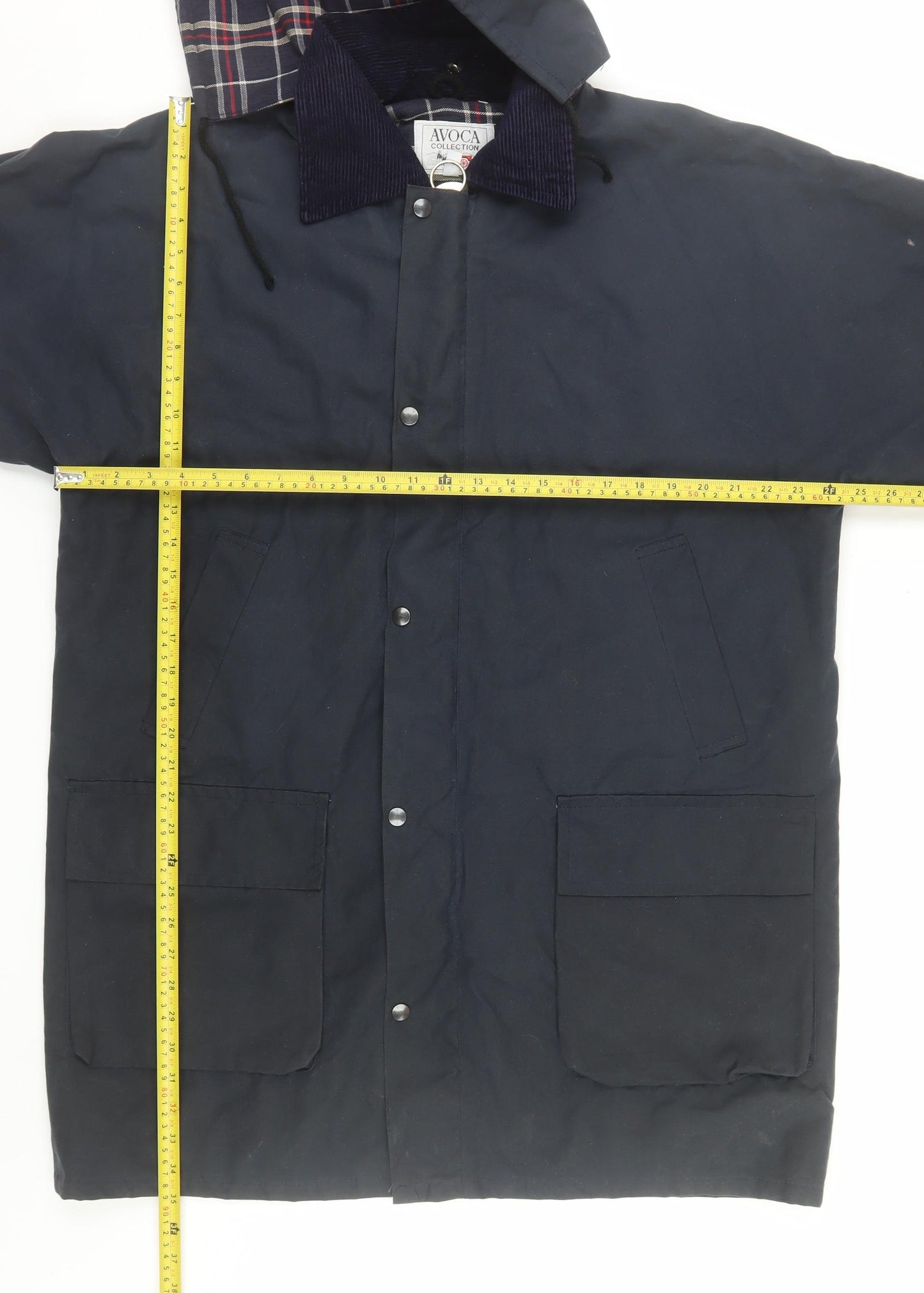 Avoca Men's Blue L Hooded Cotton Rain Coat with Pockets