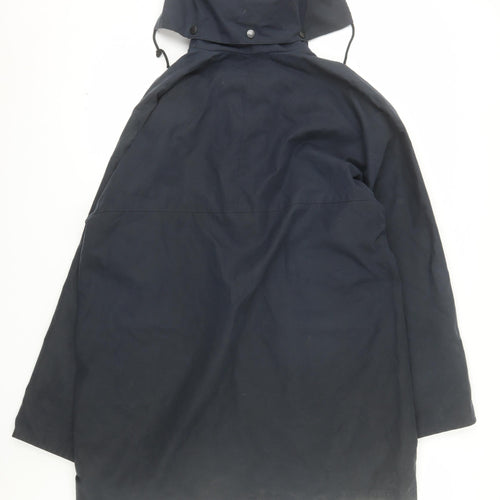 Avoca Men's Blue L Hooded Cotton Rain Coat with Pockets