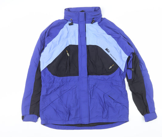 REI Women's Blue Ski Jacket Size M Waterproof Hooded Outdoor Coat