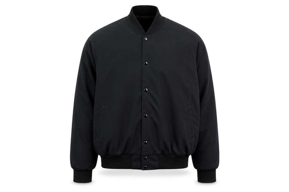 Front view of Taylor Jackets Men’s Black XL Varsity Bomber Music Tour Jacket