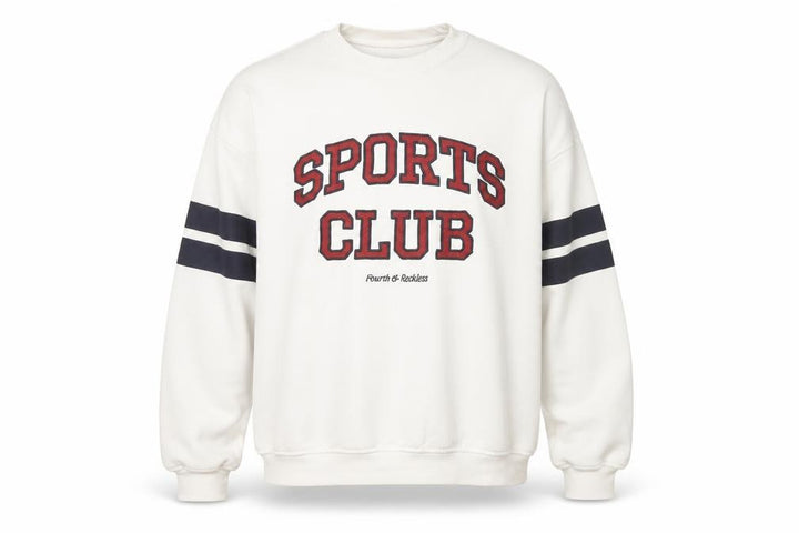 4th & Reckless Unisex White Sports Club Cotton Sweatshirt M