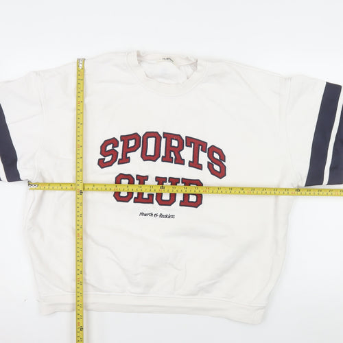 4th & Reckless Unisex White Sports Club Cotton Sweatshirt M
