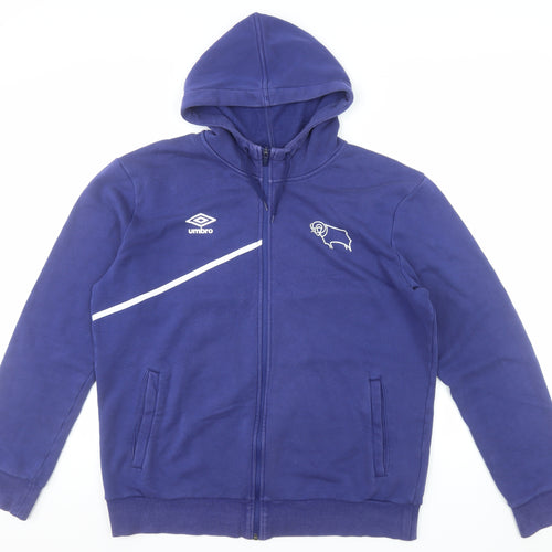 Umbro Men's Blue XL Full Zip Hoodie Derby Logo Sportswear