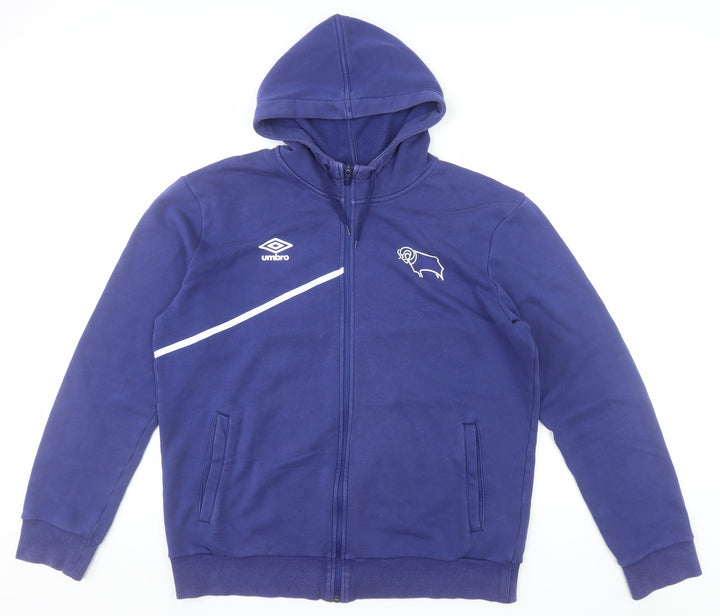 Umbro Men's Blue XL Full Zip Hoodie Derby Logo Sportswear