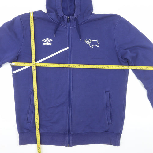 Umbro Men's Blue XL Full Zip Hoodie Derby Logo Sportswear