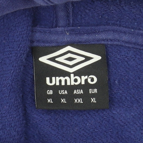 Umbro Men's Blue XL Full Zip Hoodie Derby Logo Sportswear