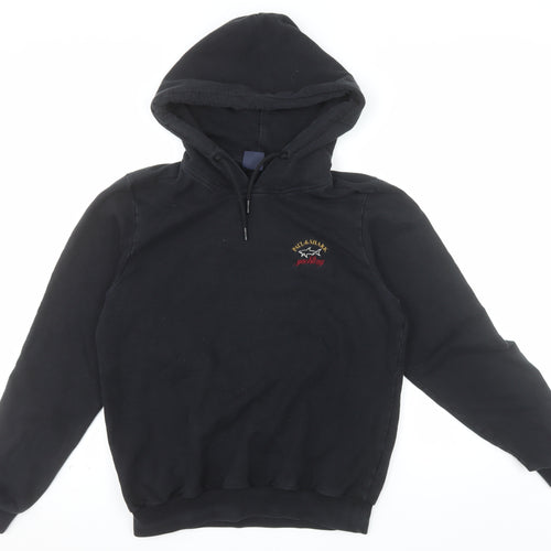 Paul & Shark Men’s Black Pullover Hoodie M Embroidered Yachting Cotton