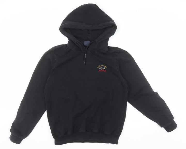 Paul & Shark Men’s Black Pullover Hoodie M Embroidered Yachting Cotton