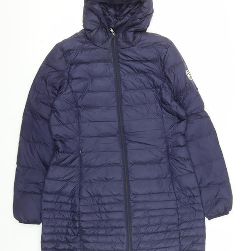 Harvey & Jones Women's Blue Size 12 Hooded Puffer Jacket